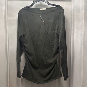 Madewell Dark Olive Green Long Sleeve Top NWT